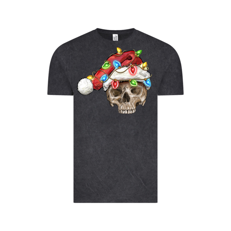 Christmas Skull With Santa Hat Vintage Tee by FaDigitalArtStudio | Teevron