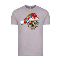 Vintage Zinc Christmas skull with santa hat Vintage Tee - FaDigitalArtStudio