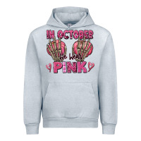 Heather Grey in october we wear pink skeleton Urban Hoodie - texasbilliewilder