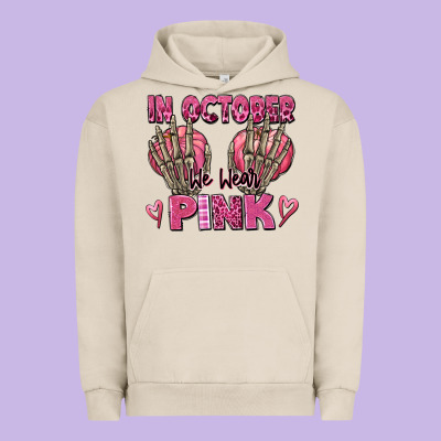 In October We Wear Pink Skeleton Urban Hoodie Designed By Texasbilliewilder