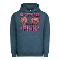 Pigment Midnight Navy in october we wear pink skeleton Urban Hoodie - texasbilliewilder