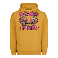 Pigment Peanut Butter in october we wear pink skeleton Urban Hoodie - texasbilliewilder