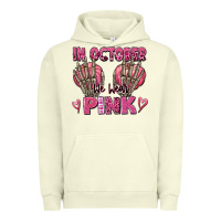 Pigment Pistachio in october we wear pink skeleton Urban Hoodie - texasbilliewilder