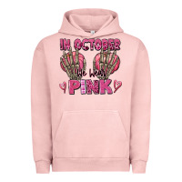 Pigment Salmon in october we wear pink skeleton Urban Hoodie - texasbilliewilder