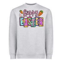 Heather Grey Easter Day Happy Easter Heavyweight Sweatshirt - OliviaCreatesArt