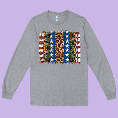 Usa Army Pattern Brushstroke Long Sleeve Tee Designed By Artiststas