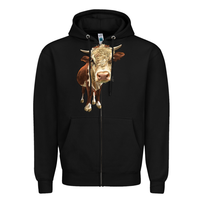 Hereford Heifer Zipper Hoodie by LillyAllenDesigns | Teevron