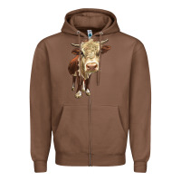 Chestnut Hereford Heifer Zipper Hoodie - LillyAllenDesigns