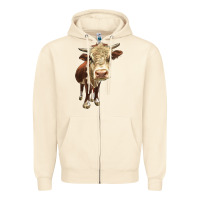 Sandshell Hereford Heifer Zipper Hoodie - LillyAllenDesigns