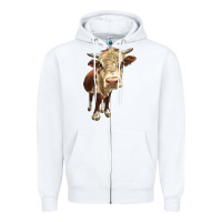 White Hereford Heifer Zipper Hoodie - LillyAllenDesigns