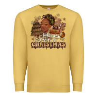 Antique Gold have a melanin christmas  black woman Premium Sweatshirt - MaliasSmallBusiness