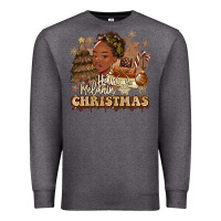 Charcoal Heather have a melanin christmas  black woman Premium Sweatshirt - MaliasSmallBusiness