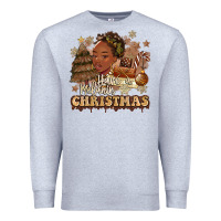 Heather Grey have a melanin christmas  black woman Premium Sweatshirt - MaliasSmallBusiness