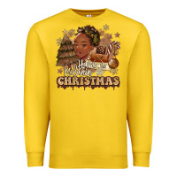 Lemon have a melanin christmas  black woman Premium Sweatshirt - MaliasSmallBusiness