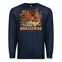Navy have a melanin christmas  black woman Premium Sweatshirt - MaliasSmallBusiness