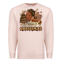 Pale Pink have a melanin christmas  black woman Premium Sweatshirt - MaliasSmallBusiness