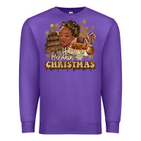 Purple have a melanin christmas  black woman Premium Sweatshirt - MaliasSmallBusiness