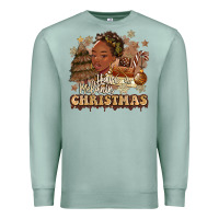 Seafoam have a melanin christmas  black woman Premium Sweatshirt - MaliasSmallBusiness