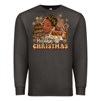 Smoke have a melanin christmas  black woman Premium Sweatshirt - MaliasSmallBusiness