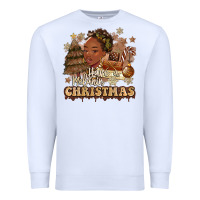 White have a melanin christmas  black woman Premium Sweatshirt - MaliasSmallBusiness