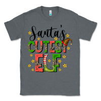Charcoal Heather santas cutest elf Classic Tee - CowhideDigitalArt