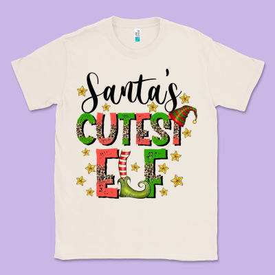 Santas Cutest Elf Classic Tee Designed By Cowhidedigitalart