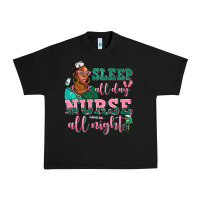 Black afro  nurse sleep all day nurse all night Urban Heavy Tee - AdoDesignShop