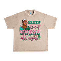 French Oak afro  nurse sleep all day nurse all night Urban Heavy Tee - AdoDesignShop