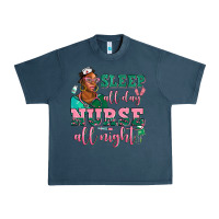 Midnight Navy afro  nurse sleep all day nurse all night Urban Heavy Tee - AdoDesignShop