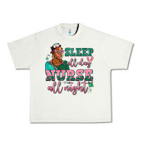 Pistachio afro  nurse sleep all day nurse all night Urban Heavy Tee - AdoDesignShop
