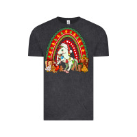 Vintage Black Christmas Unicorn Rainbow Vintage Tee - FaDigitalArtStudio