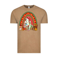 Vintage Coffee Christmas Unicorn Rainbow Vintage Tee - FaDigitalArtStudio