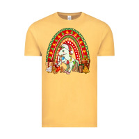 Vintage Mustard Christmas Unicorn Rainbow Vintage Tee - FaDigitalArtStudio