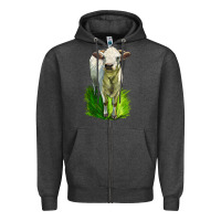 Charcoal Heather Charolais Heifer Zipper Hoodie - LillyAllenDesigns