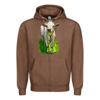 Chestnut Charolais Heifer Zipper Hoodie - LillyAllenDesigns