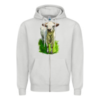 Dove Grey Charolais Heifer Zipper Hoodie - LillyAllenDesigns