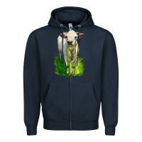 Navy Charolais Heifer Zipper Hoodie - LillyAllenDesigns