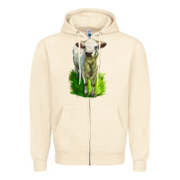 Sandshell Charolais Heifer Zipper Hoodie - LillyAllenDesigns