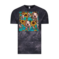 Cloud Black cute pig with patches seamless pattern Vintage Tee - HRA Design Shop