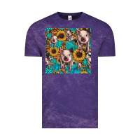 Cloud Purple cute pig with patches seamless pattern Vintage Tee - HRA Design Shop