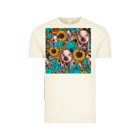 Vintage Arctic cute pig with patches seamless pattern Vintage Tee - HRA Design Shop
