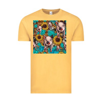 Vintage Mustard cute pig with patches seamless pattern Vintage Tee - HRA Design Shop
