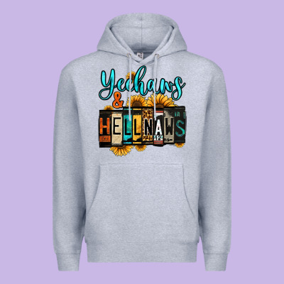 Yeehaws And Hellnaws Premium Hoodie Designed By Jasminsmagicworld