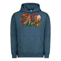 Pigment Midnight Navy Fall vibes pumpkins Urban Hoodie - NancyCooperArtShop
