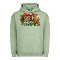 Pigment Oil Green Fall vibes pumpkins Urban Hoodie - NancyCooperArtShop