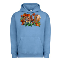 Pigment Pebble Blue Fall vibes pumpkins Urban Hoodie - NancyCooperArtShop