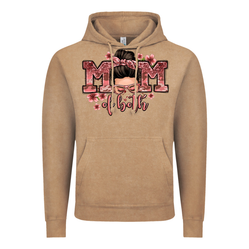 Mom Of Both Messy Bun Vintage Hoodie by Zillion Design Studio | Teevron