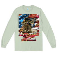 Matcha usa flag and leopard with boots 12 oz regular can cooler Long Sleeve Tee - Artiststas