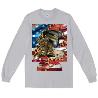 Moon Dust usa flag and leopard with boots 12 oz regular can cooler Long Sleeve Tee - Artiststas