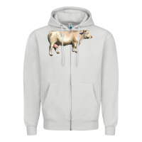 Dove Grey charolais cattle Zipper Hoodie - LillyAllenDesigns